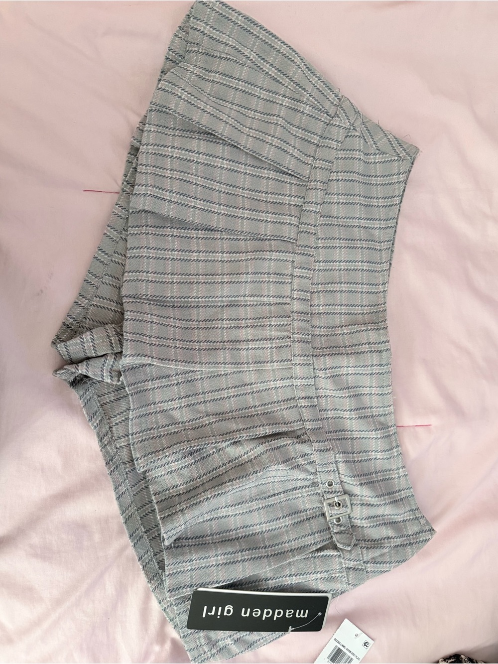Madden Girl Plaid Skirt/ Skort in Light Blue and Pink